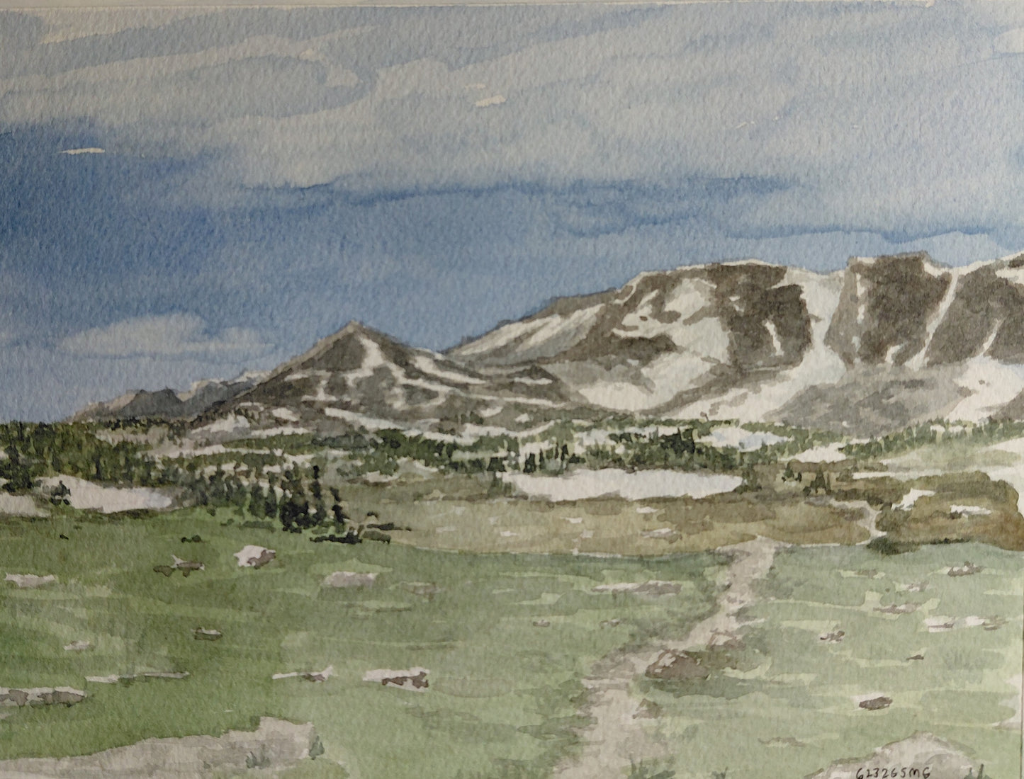 Watercolor and Ink - "Spring in Wyoming"