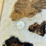 Custom Made Serving Tray with Petrified Wood in Resin