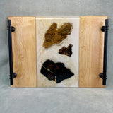 Custom Made Serving Tray with Petrified Wood in Resin