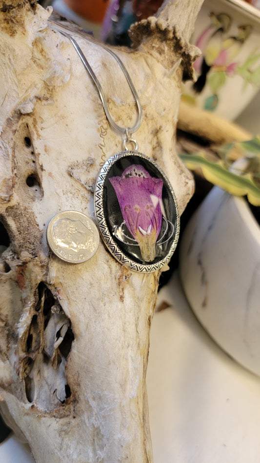 Necklace- Foxglove Flower, Snake Rib and Rabbit Claw