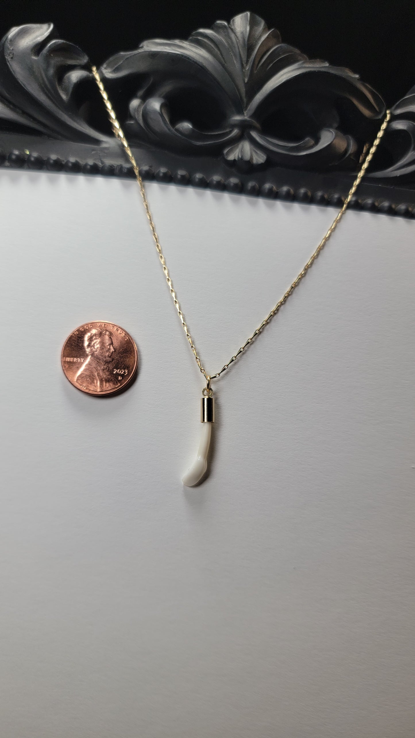 Dainty Deer Tooth Gold Chain Necklace