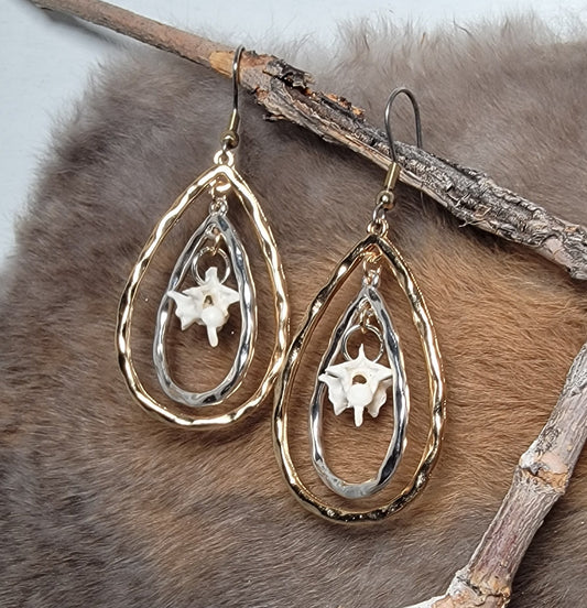 Silver and Gold Hoops with Rattlesnake Earrings
