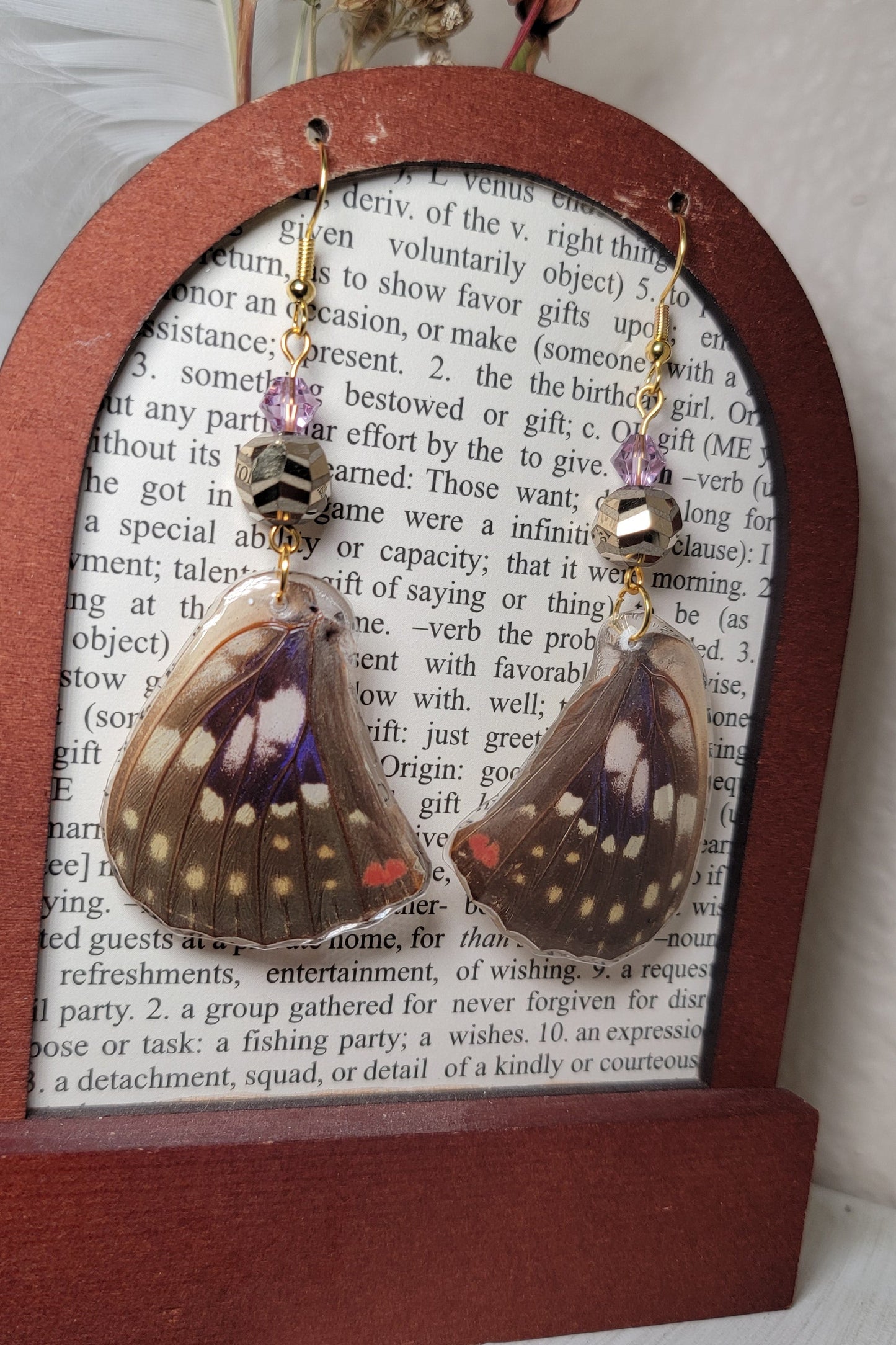 Earrings - Butterfly Wings- Sasakia Charonda Butterfly