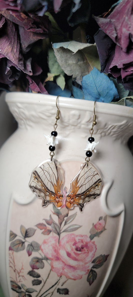 Earrings - Butterfly Wings- Common Mapwing