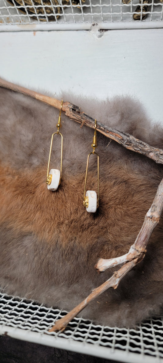 Earrings - Minimalist Style - Fish Bone and Gold