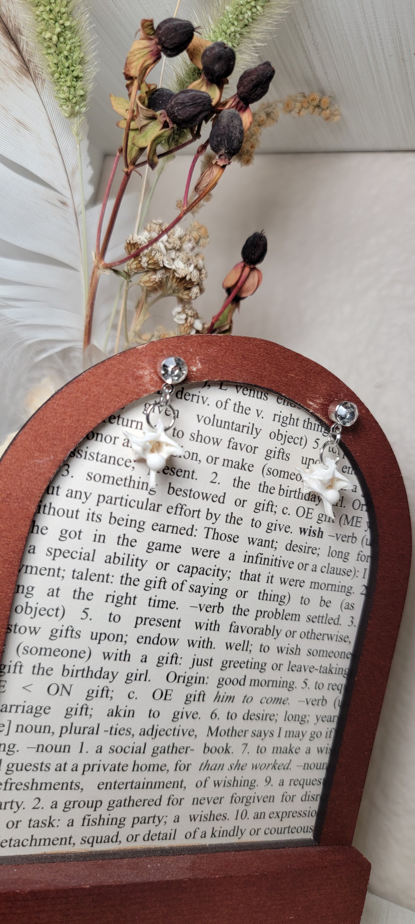 Earrings - Post - Rattlesnake Vertebrae with Faux Diamond