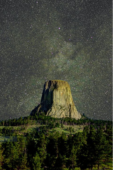 Matted Photo Print- "Starry Night at Devil's Tower"