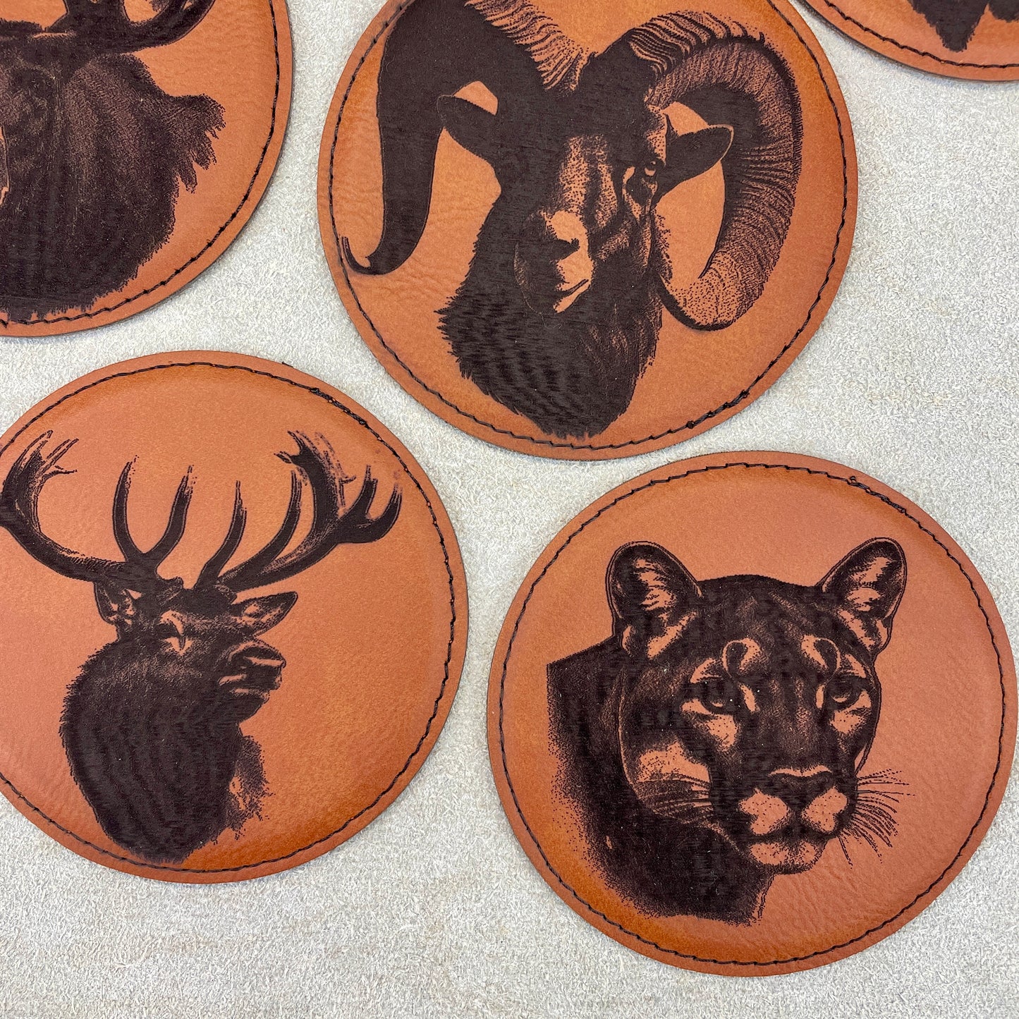 " Wyoming Wildlife " Leatherette Coasters Set of 6