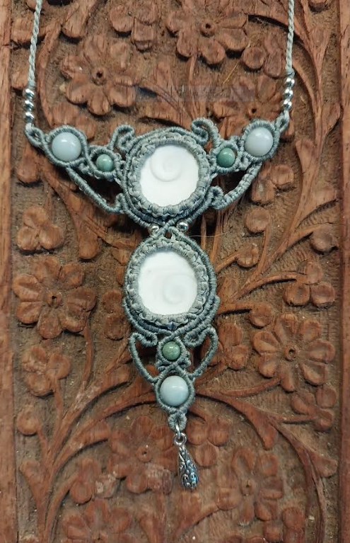 Shiva Eye Fossil and Agate Adjustable Necklace
