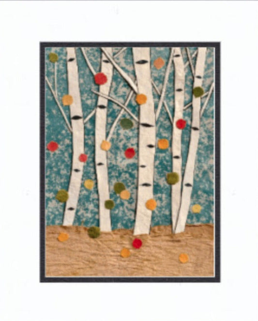 " Fall-ing Leaves " Paper Collage Art