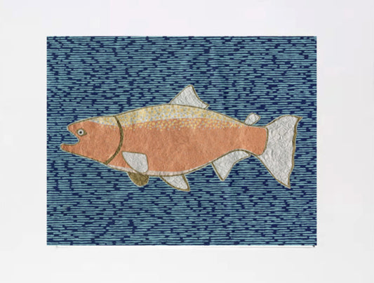 Paper Collage Print- "Feeling Fishy"