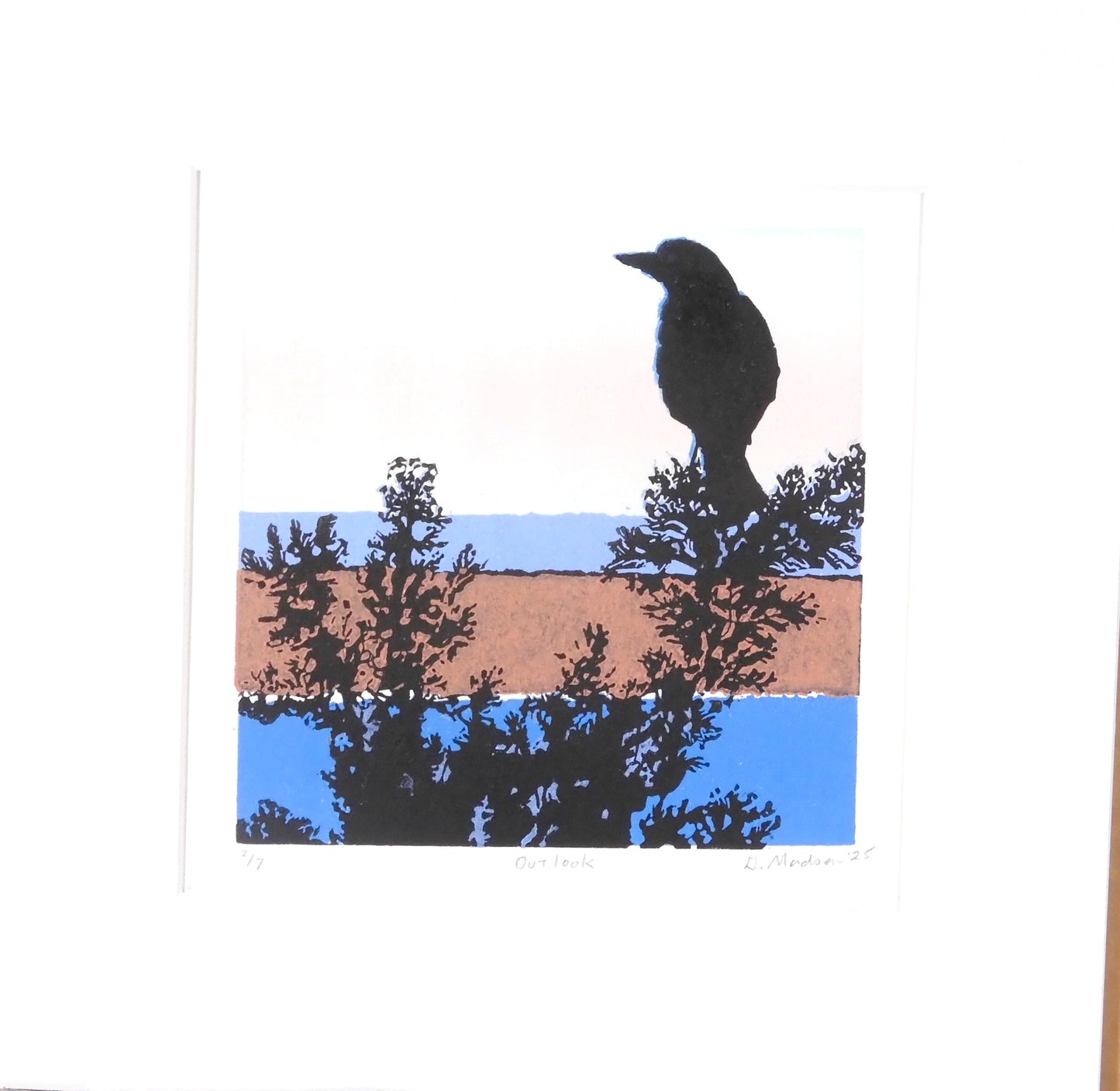 Original Relief Matted Print - "Outlook"