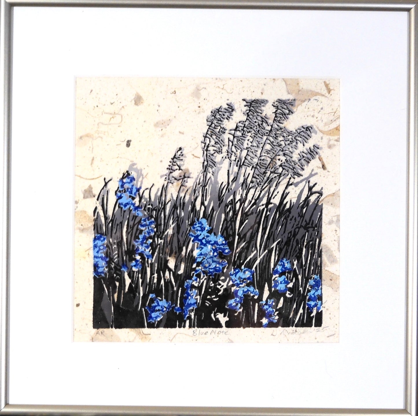 Original Framed Relief Print - "Blue Notes"