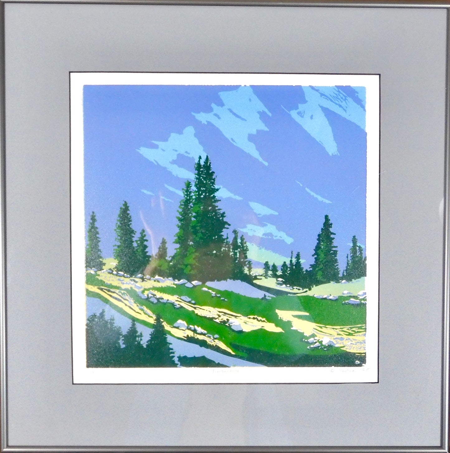 Original Framed Relief Print - "Timberline"