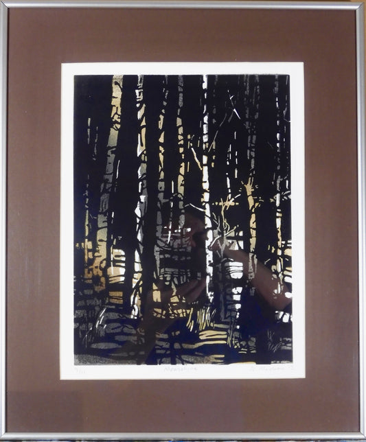 Framed Original Relief Print - "Moonshine"