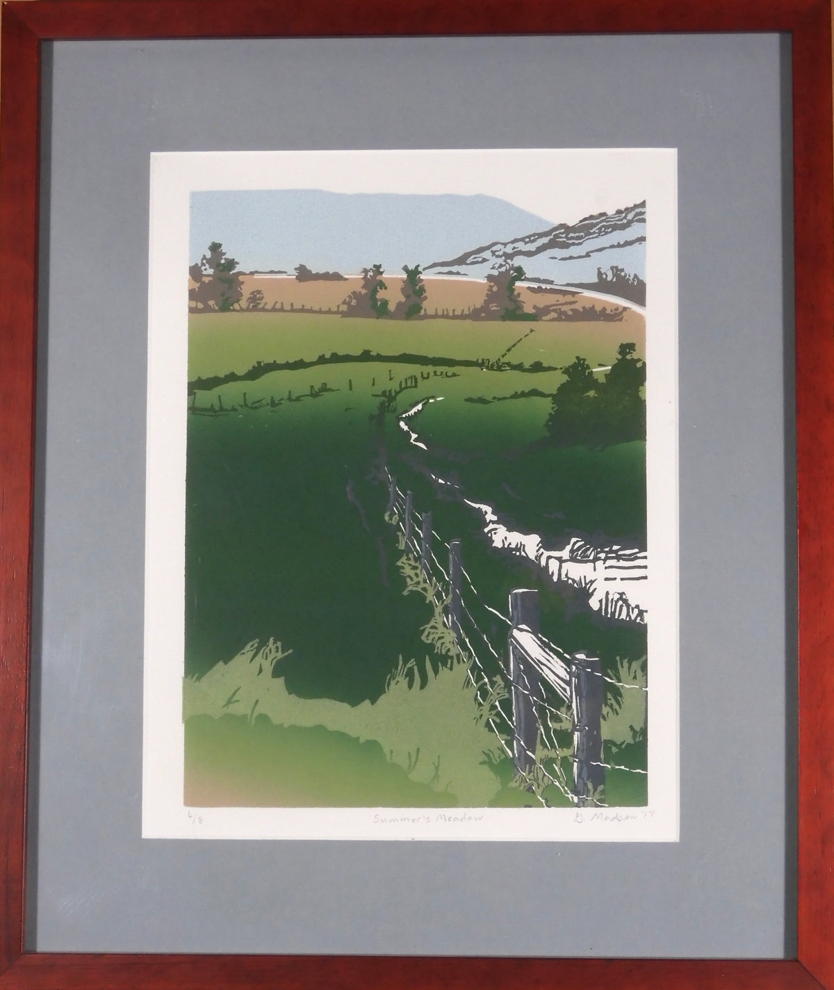 Framed Original Relief Print - "Summer's Meadow"