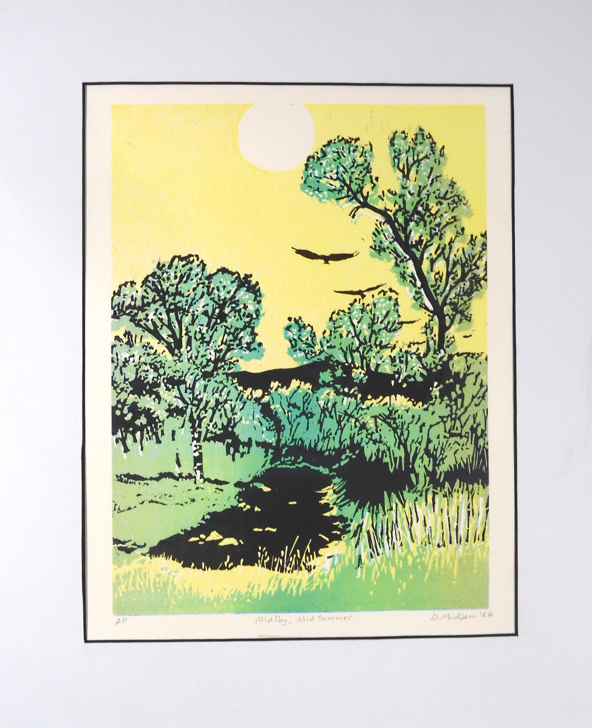 Original Matted Relief Print - "Mid Day, Mid Summer"