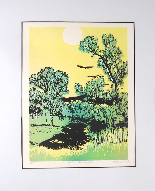 Original Matted Relief Print - "Mid Day, Mid Summer"