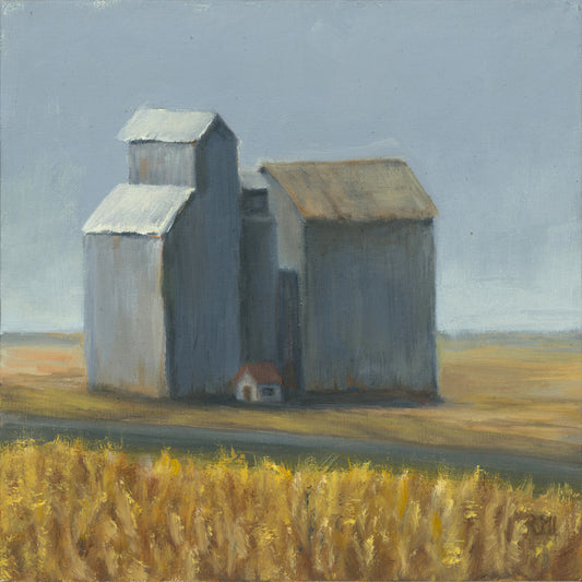 " Grain Elevator " Original Framed Oil Painting