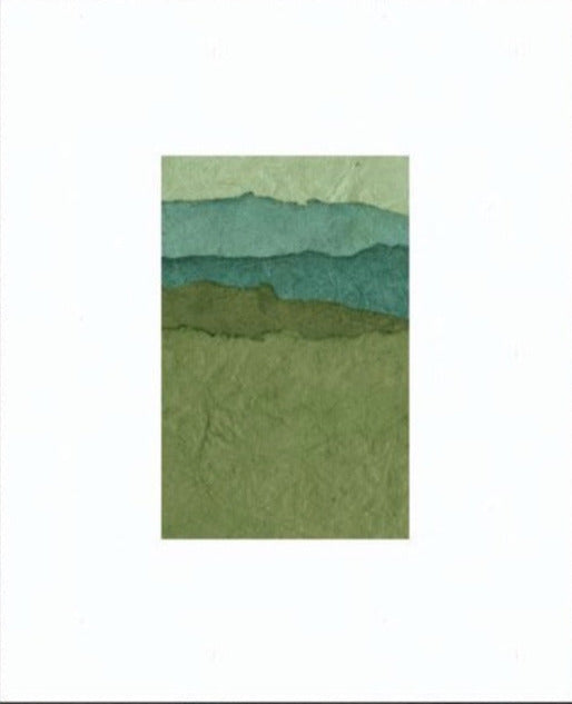 " Green Mountain Majesty " Paper Collage Art