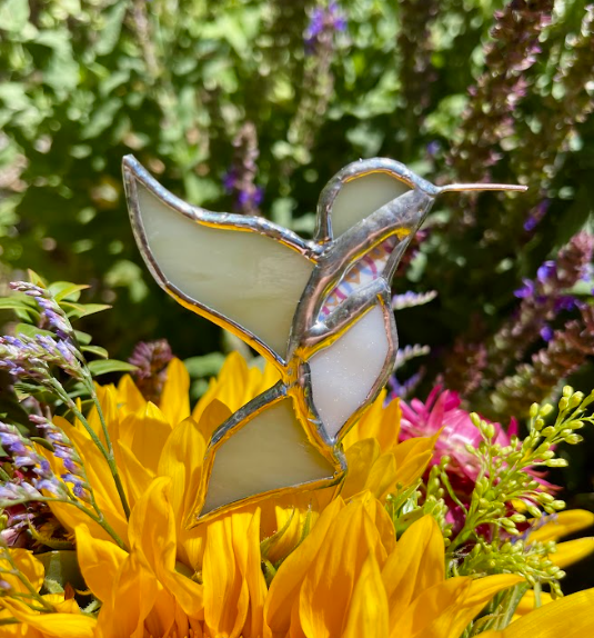 Stained Glass Plant Buddy- Hummingbird