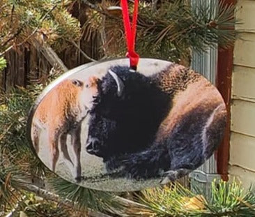 Ornament- "Happy Mother's Day" Cow & Calf Bison