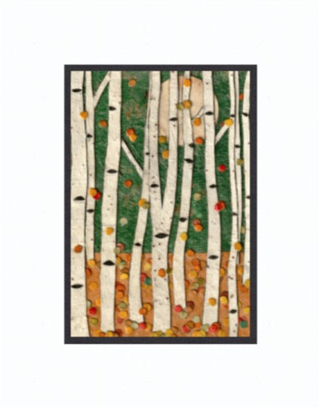 " Harvest Moon Aspen " Paper Collage Art