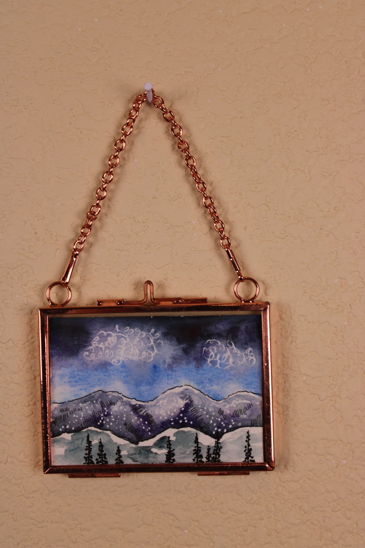 Original Watercolor - Wyoming Skys - Mini Framed