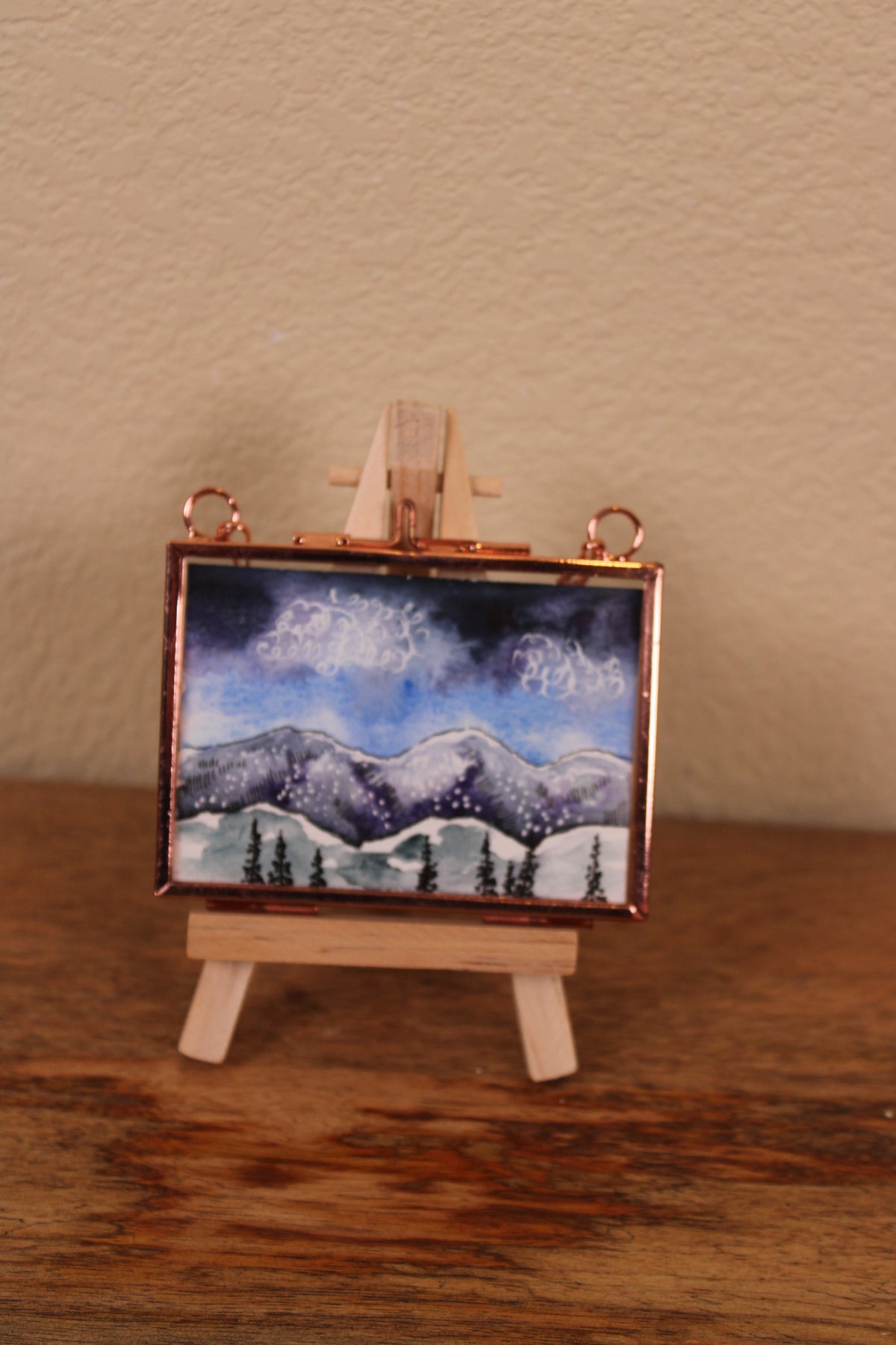 Original Watercolor - Wyoming Skys - Mini Framed