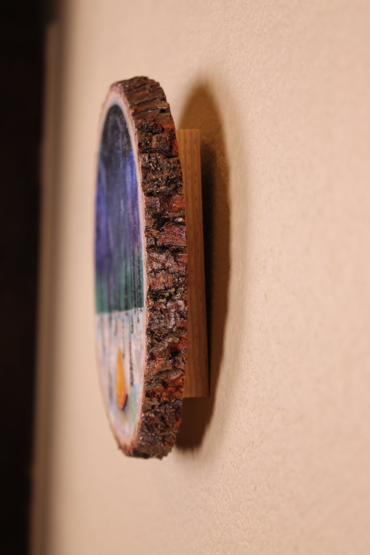 Original Mixed Media - At Camp Sacajawea - Wood Slice