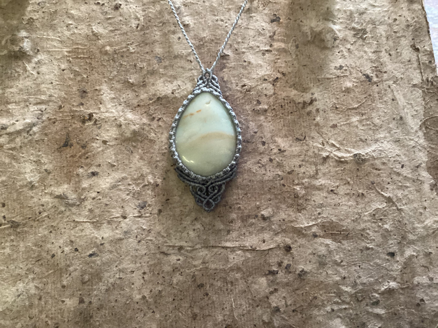 Adjustable Necklace -Light Blue Agate