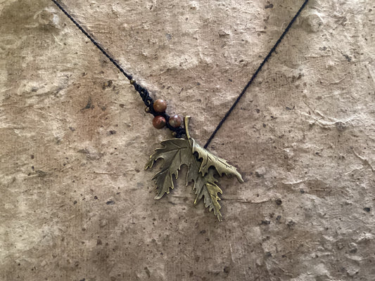 Adjustable Necklace Metal Leaf