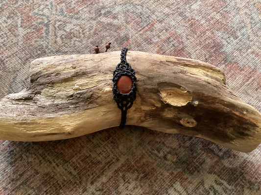 Adjustable Bracelet - Oval Red Jasper
