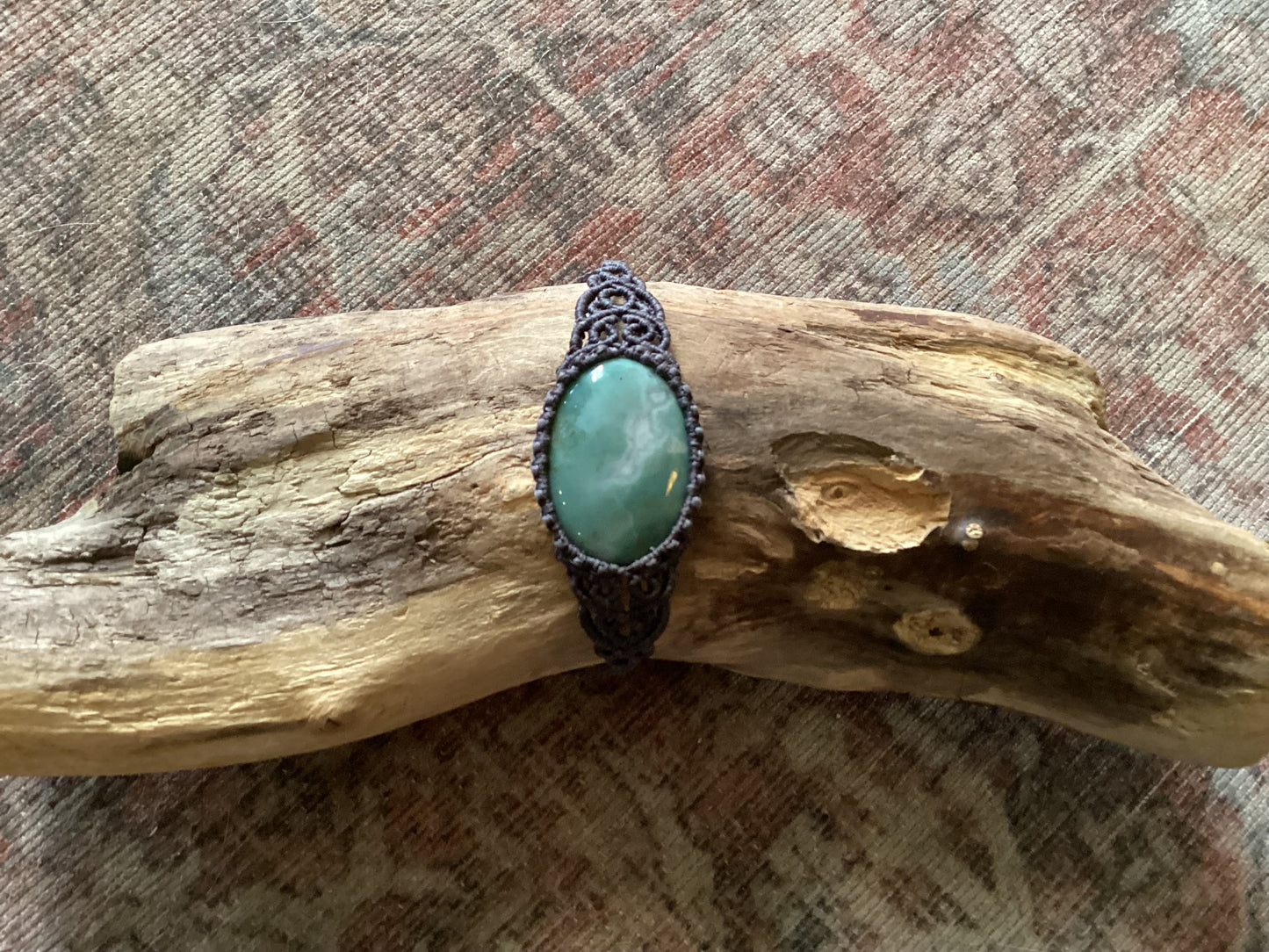 Adjustable Bracelet - Oval Blue Agate