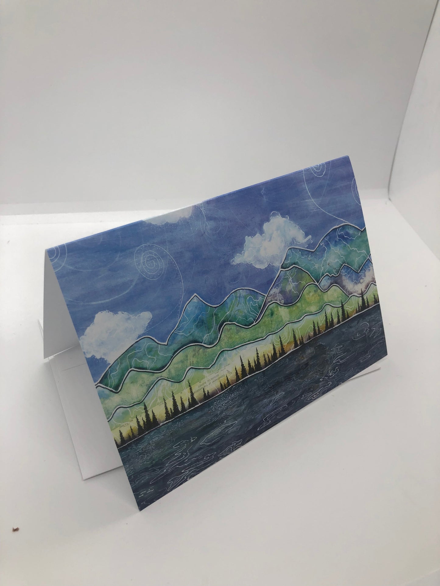 " Cottonwood Peak " Blank Greeting Card