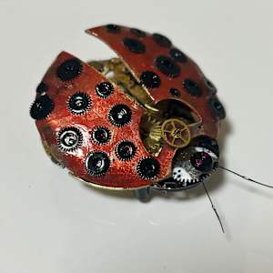 Original Sculpture Art- Small "Time Ladybugs"