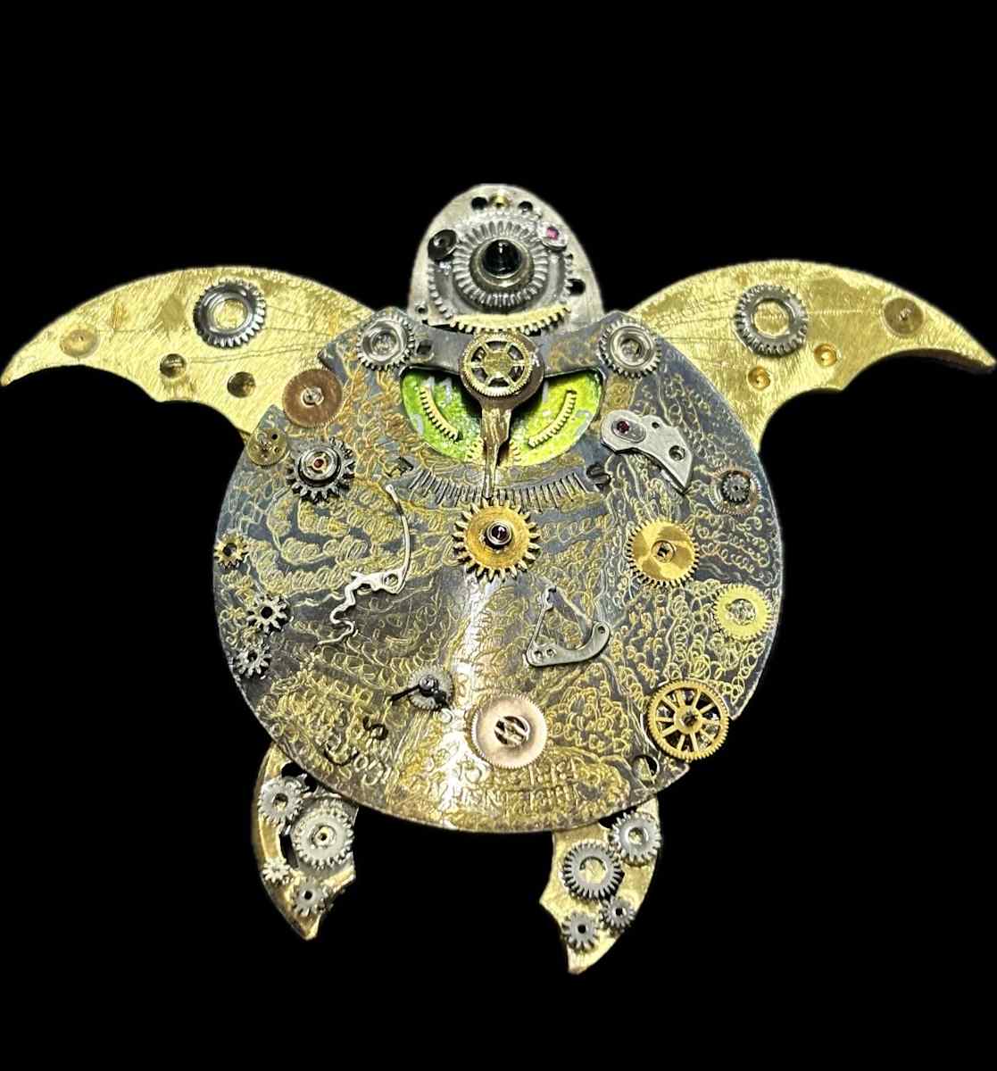 Original Sculpture Art-  Time Sea Turtles