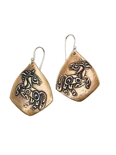 Earrings -  Bronze " Wyoming Mustang "