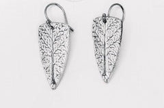 Earrings -  Fine Silver " Tree Pattern "