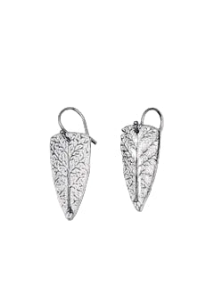 Earrings -  Fine Silver " Tree Pattern "