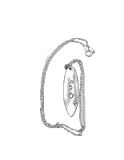 Necklace - Fine Silver Long Oval Celestial Skies