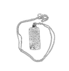Necklace - Reticulated Silver Rectangle