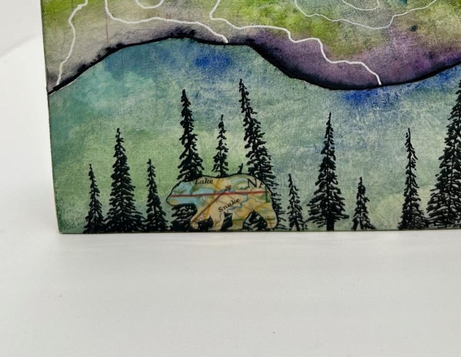 " O'Toole Mountain " Original Mixed Media Wood Panel Art