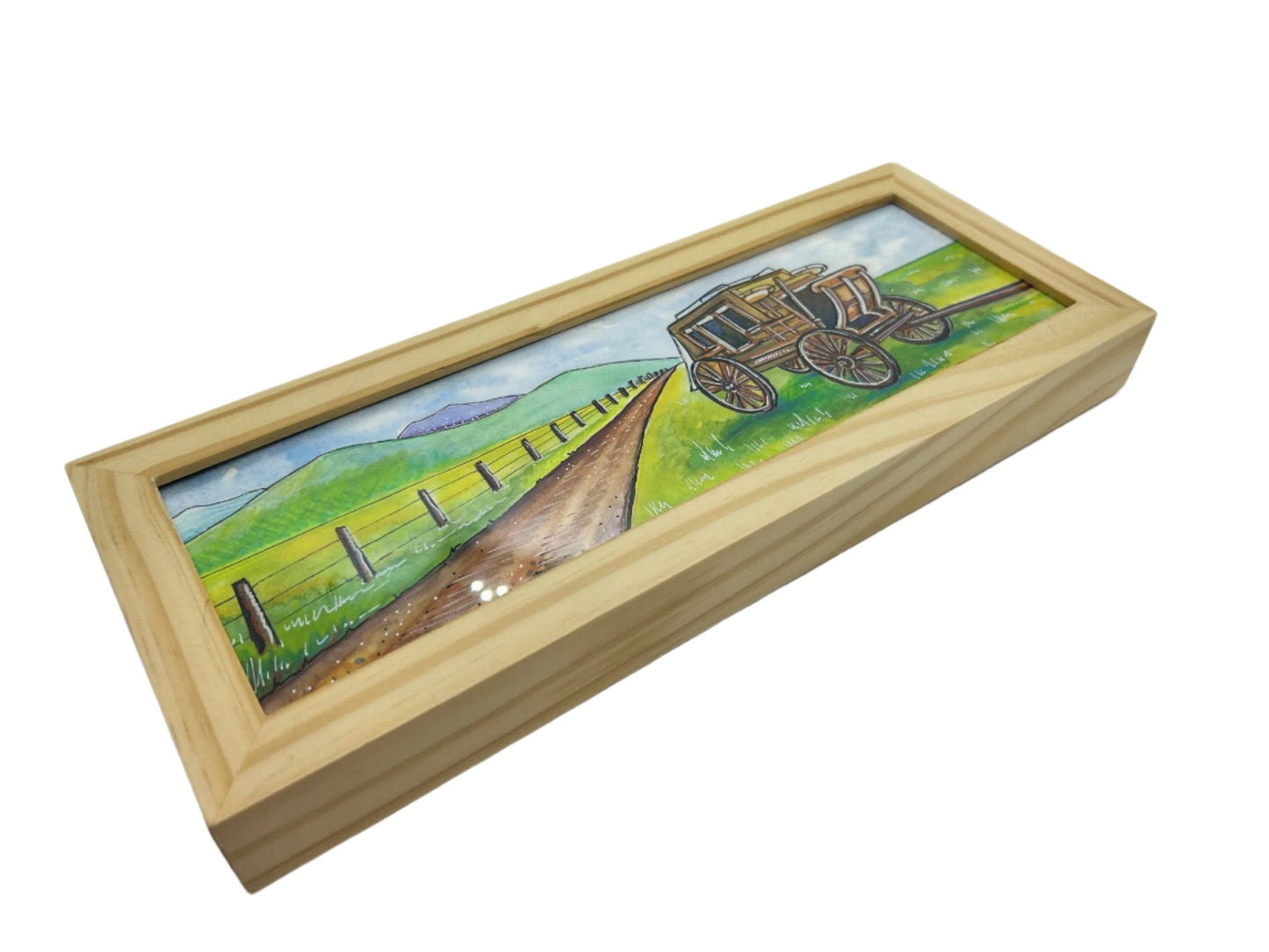 " The Stage Coach " Original Framed Watercolor and Ink Painting