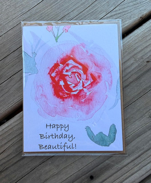 Greeting Card- "Happy Birthday Beautiful" With Roses