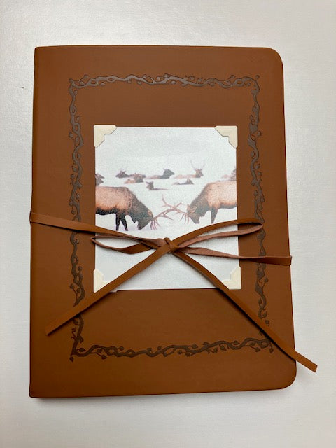" Dueling Elk Photograph " Brown Unlined Journal
