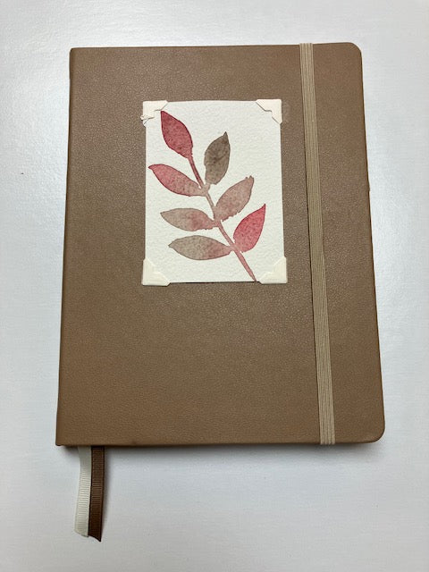 " Maroon Leaves " Taupe Bullet Journal