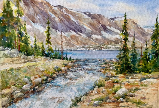 Original Watercolor- "Overflow" Lake Marie