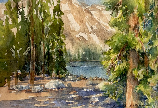 Original Watercolor- "Summer On a Snowy Lake Marie"