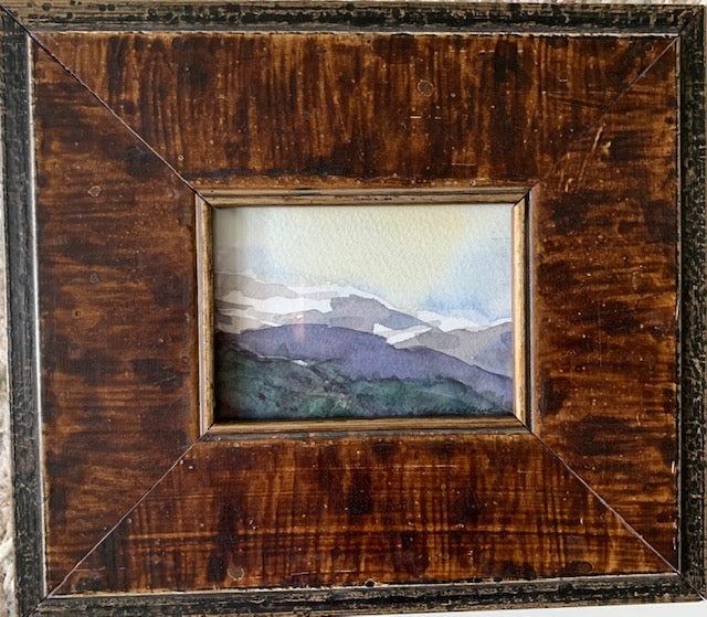 Original Watercolor- " Mountains II " Mini Framed